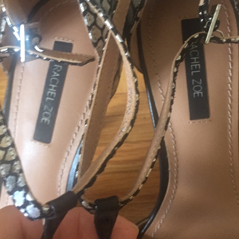 Rachel Zoe Metallic T-strap heels Sold Out 8.5 - Picture 5 of 7